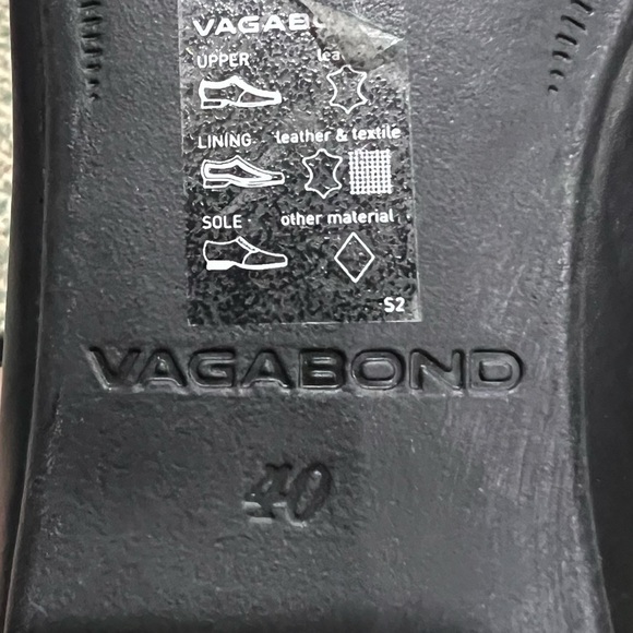 Vagabond Black Leather Snake Skin Print Pointed Toe Loafers Size 40 Women's - Picture 2 of 9